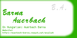 barna auerbach business card